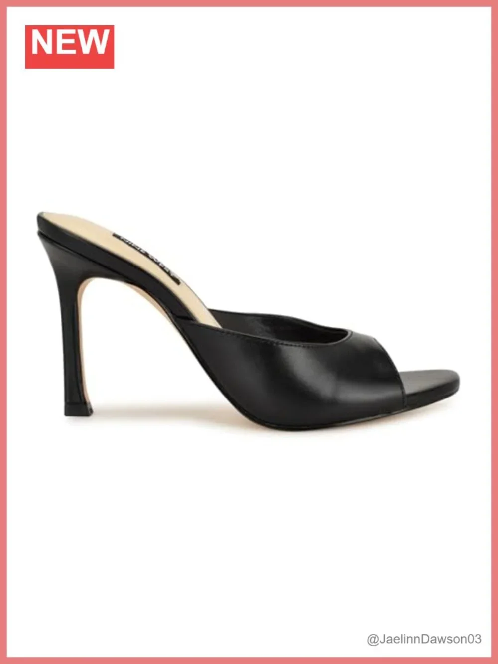 Nine West Kisco Heeled Sandals Faux Leather 3.74 Inch Heel Slip On Dressy